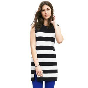 NWT Banana Republic Striped Zip Sleeveless Sweater Tunic Size Small Petite PS